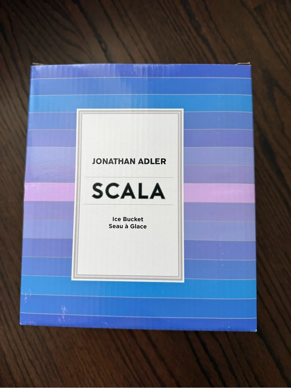 Jonathan Adler Blue and Purple Striped Ice Bucket NWT